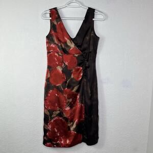 Donna Ricco New York Silk Roses Sleeveless Dress Size 6P, Y2K, sexy, chic, glam